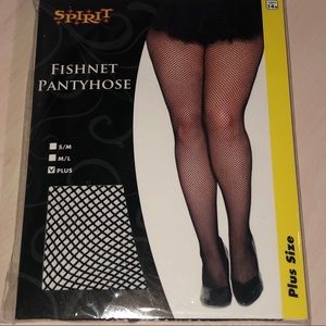 plus size black fishnets, nwt